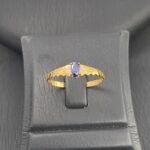 ⁦طقم جناح الصقر ذهب عيار 21 وزن 3.56 جرام بفص ازرق راق⁩ - الصورة ⁦2⁩