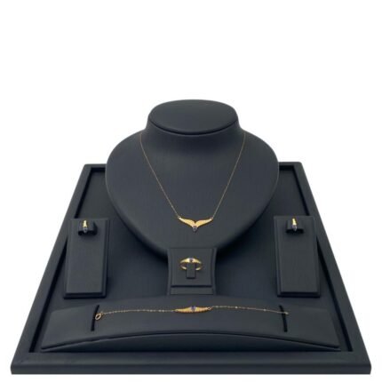 طقم جناح الصقر ذهب عيار 21 الوزن 3.34 جرام