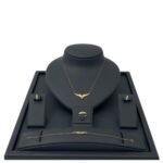 طقم جناح الصقر ذهب عيار 21 وزن 3.64 جرام بفص تركواز انيق