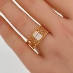 ⁦خاتم ذهب عيار 21 الوزن 2.49 جرام اختيار مثالي لمحبات التميّز⁩ - الصورة ⁦2⁩