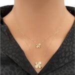 عقد دورين ذهب عيار 18 الوزن 1.42 جرام