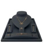 طقم ذهب كامل عيار 21 وزن 8.97 جم بتصميم ديور أنيق