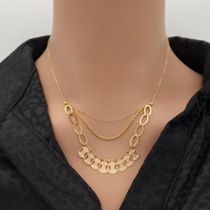 عقد شلال موديل الجنزير ذهب عيار 21 وزن 3.45 جم يناسب كل الإطلالات