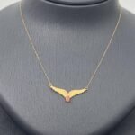 ⁦طقم جناح الصقر ذهب عيار 21 الوزن 3.54 جرام⁩ - الصورة ⁦2⁩